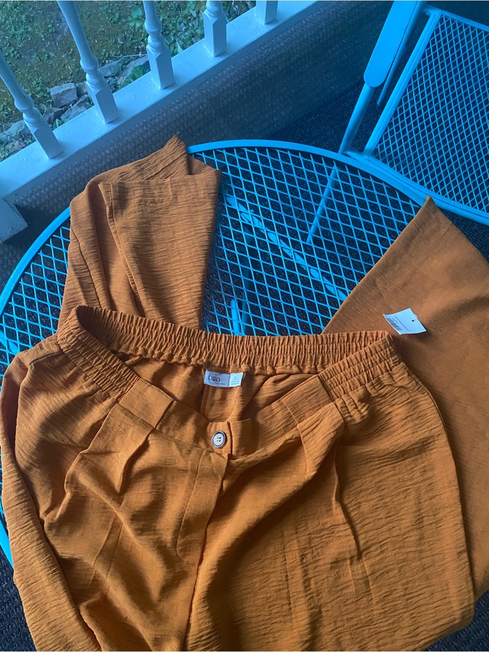 Cato Women's Rust/Terracotta Elastic Waist Crepe Palazzo Dress Pants Size XL - Picture 14 of 15